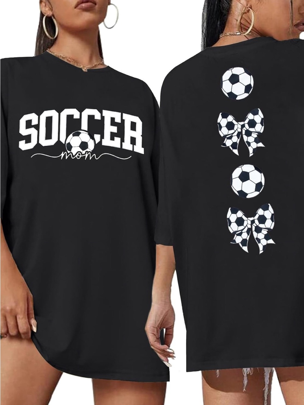 Soccer Mom Short Sleeve Tee Dress - Black